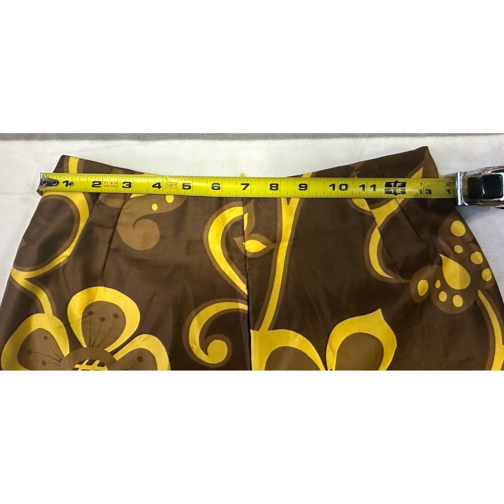 Vintage Mildred's of Hawaii Maxi Dress Brown Yellow Floral Empire Waist Size SM - Picture 13 of 16